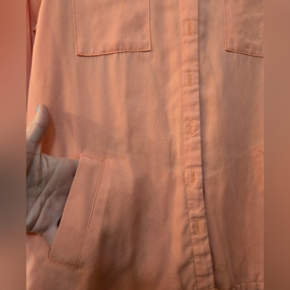 Pretty peach colored, long sleeve button-up blouse. Great condition. - Picture 6 of 7
